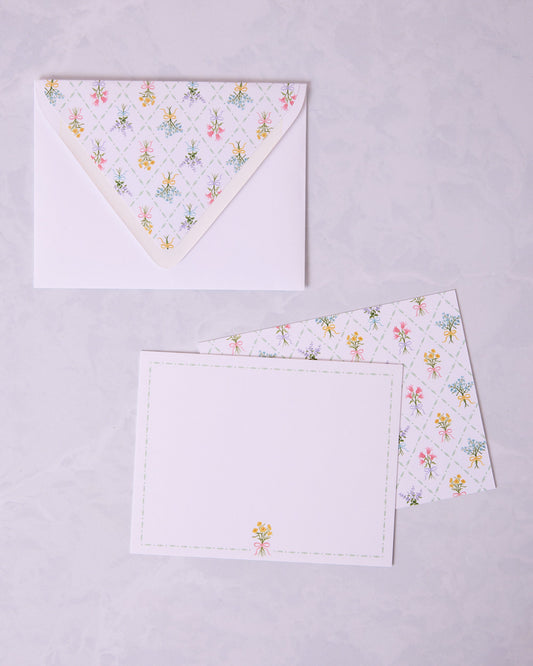 Cream - Bow Bouquet Notecard Set - Gloster Road