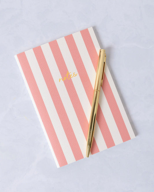 Coral - Cabana Striped Notebook - Fin Studio