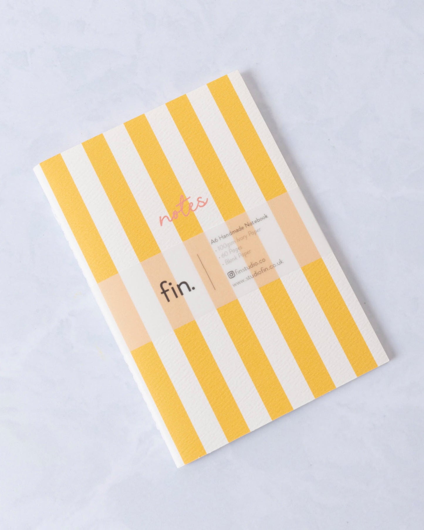Yellow - Cabana Striped Notebook - Fin Studio