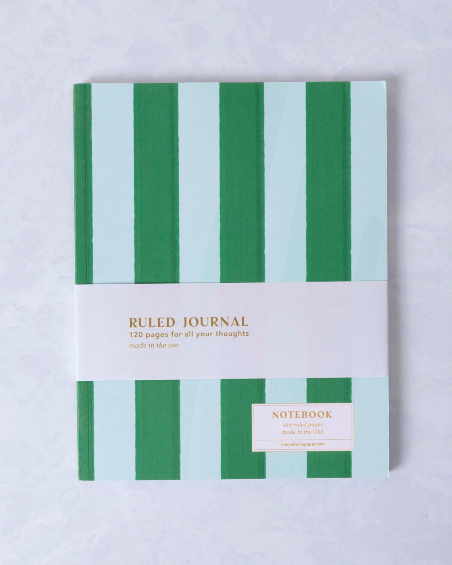 Green Cabana - Striped Perfect Bound Journal - One & Only Paper