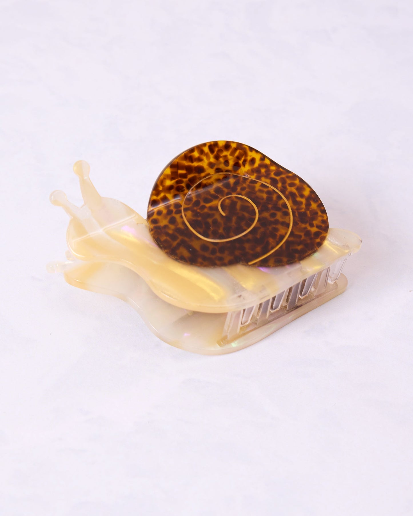 Tortoise Snail - Hand Painted Claw Hair Clip - Solar Eclipse