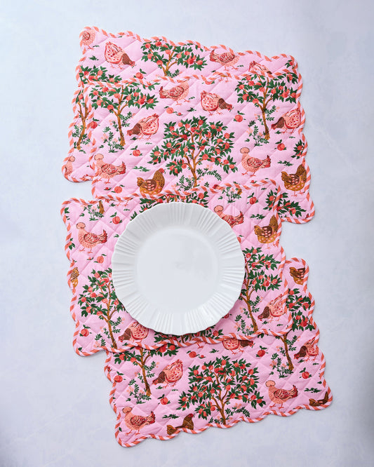 Hen House - Placemats Set Of 4 - Ballet Pink