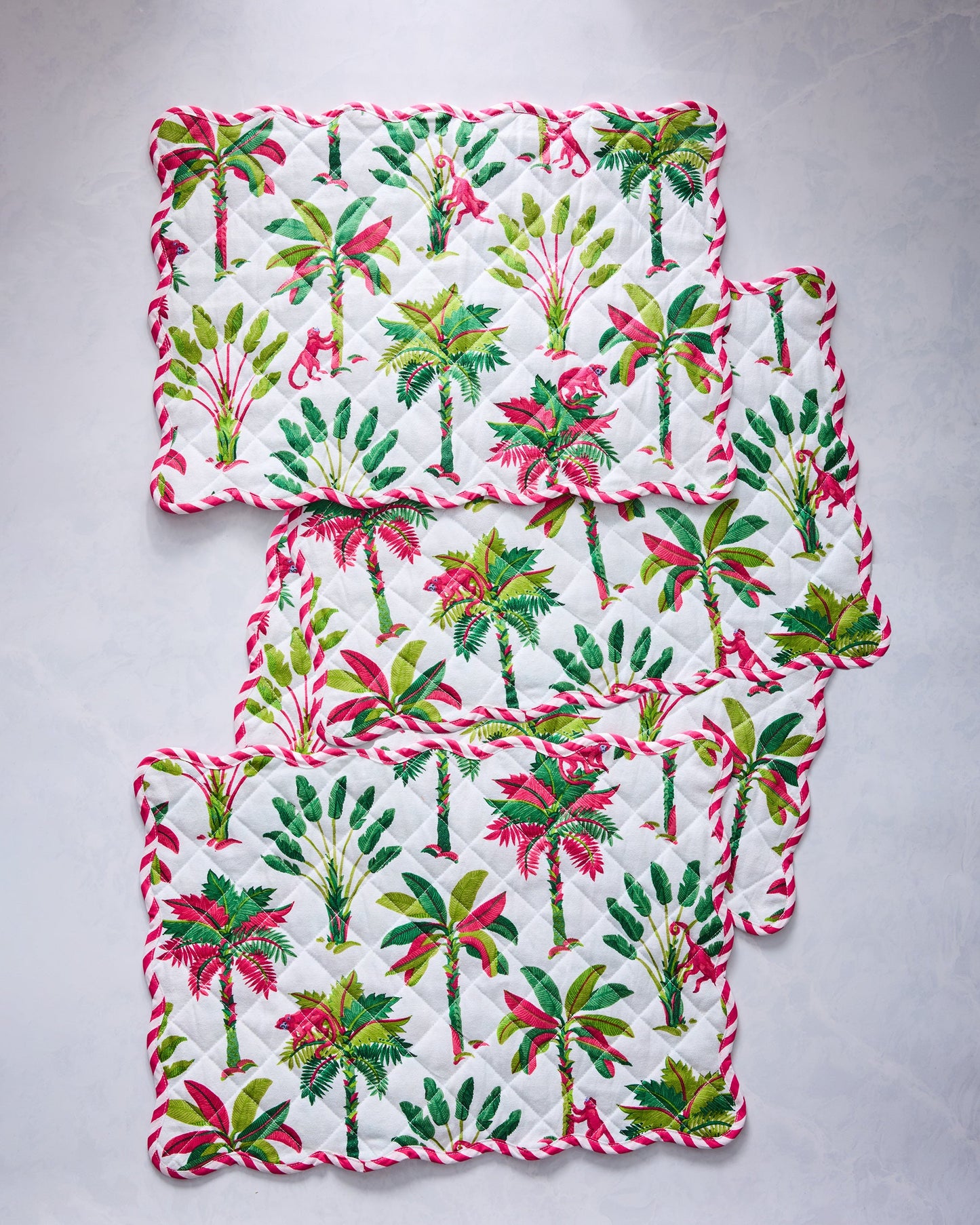 Royal Palms - Placemats Set Of 4 - Pink Basil