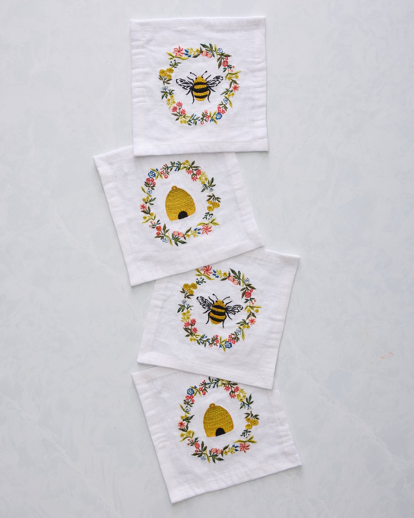 Sweet Bee - Cocktail Napkins Set Of 4 - Cloud