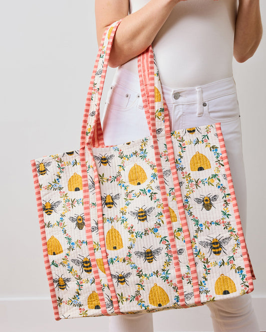 Sweet Bee - The Traveler Tote - Cream