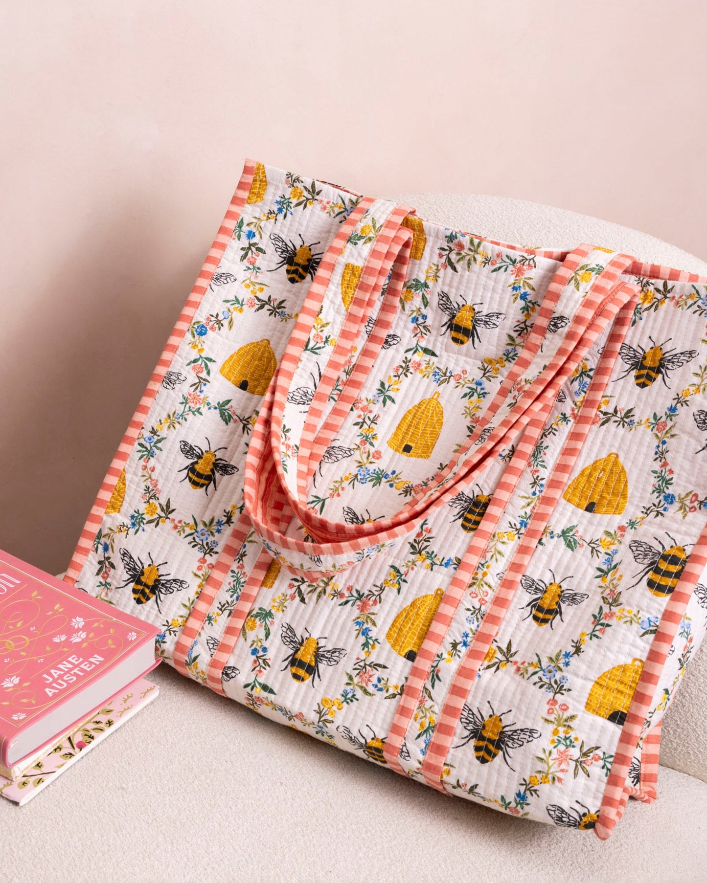 Sweet Bee - The Traveler Tote - Cream