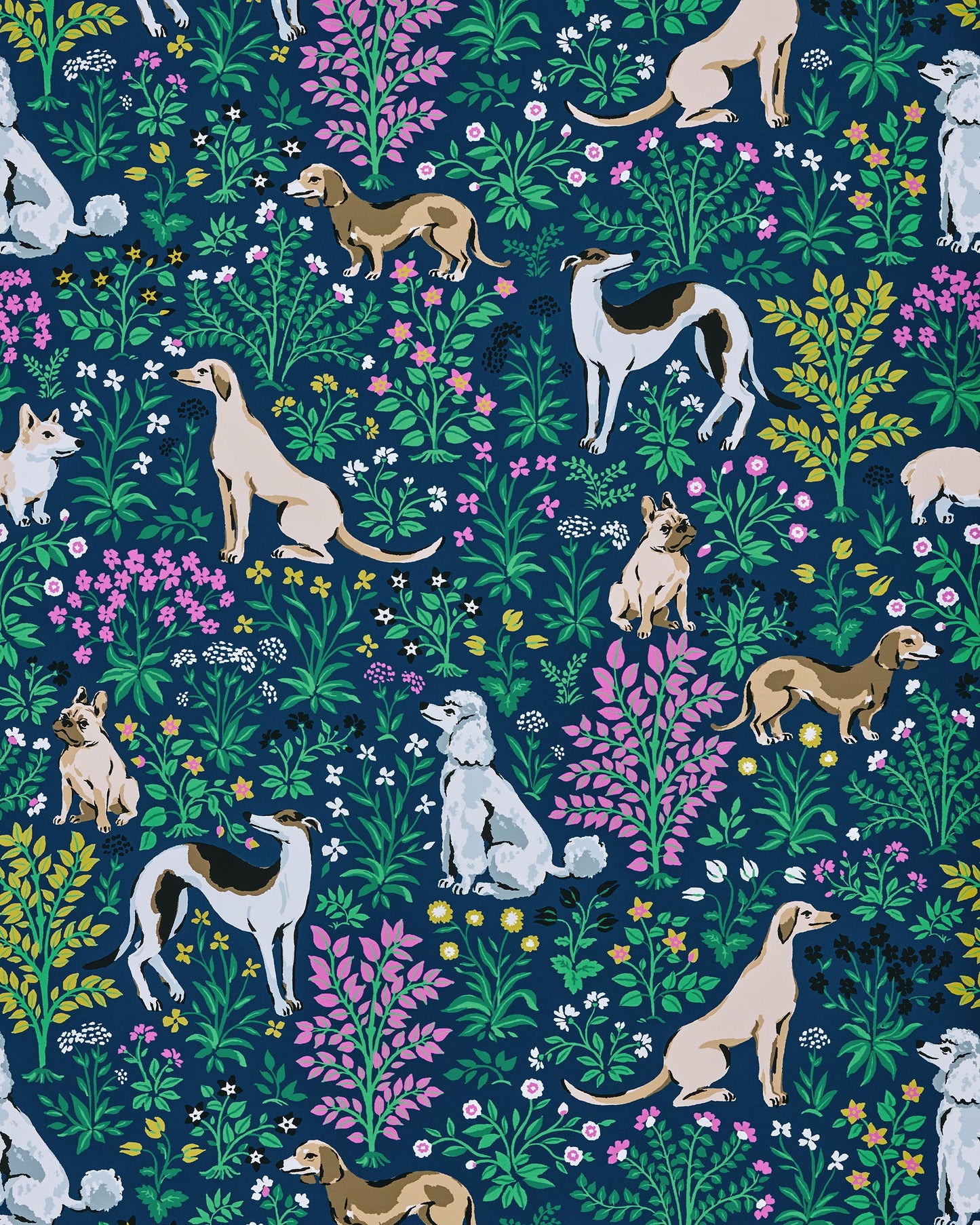 Must Love Dogs - Peel & Stick Wallpaper - Indigo