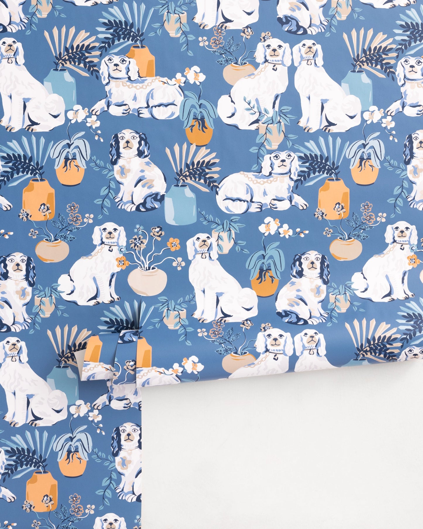 Good Dog - Peel & Stick Wallpaper - Cerulean