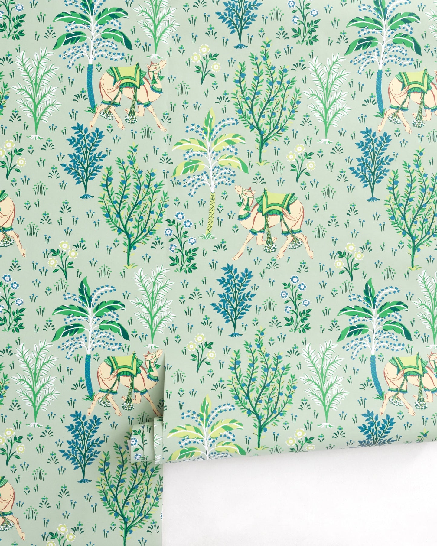 Camel's Courtyard - Peel & Stick Wallpaper - Avocado
