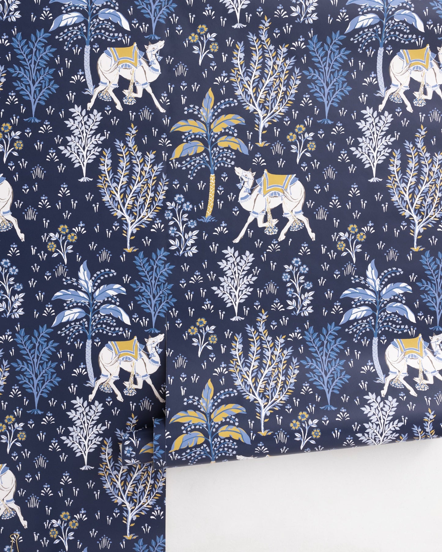 Camel's Courtyard - Peel & Stick Wallpaper - Navy