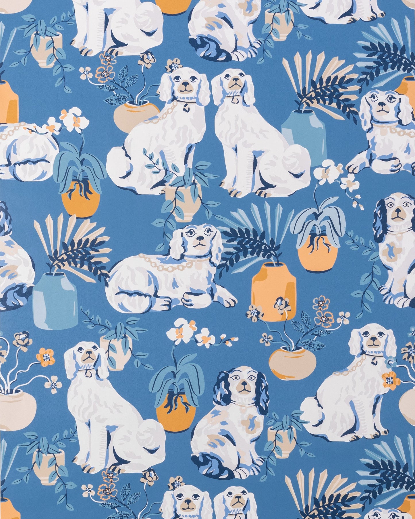 Good Dog - Peel & Stick Wallpaper - Cerulean