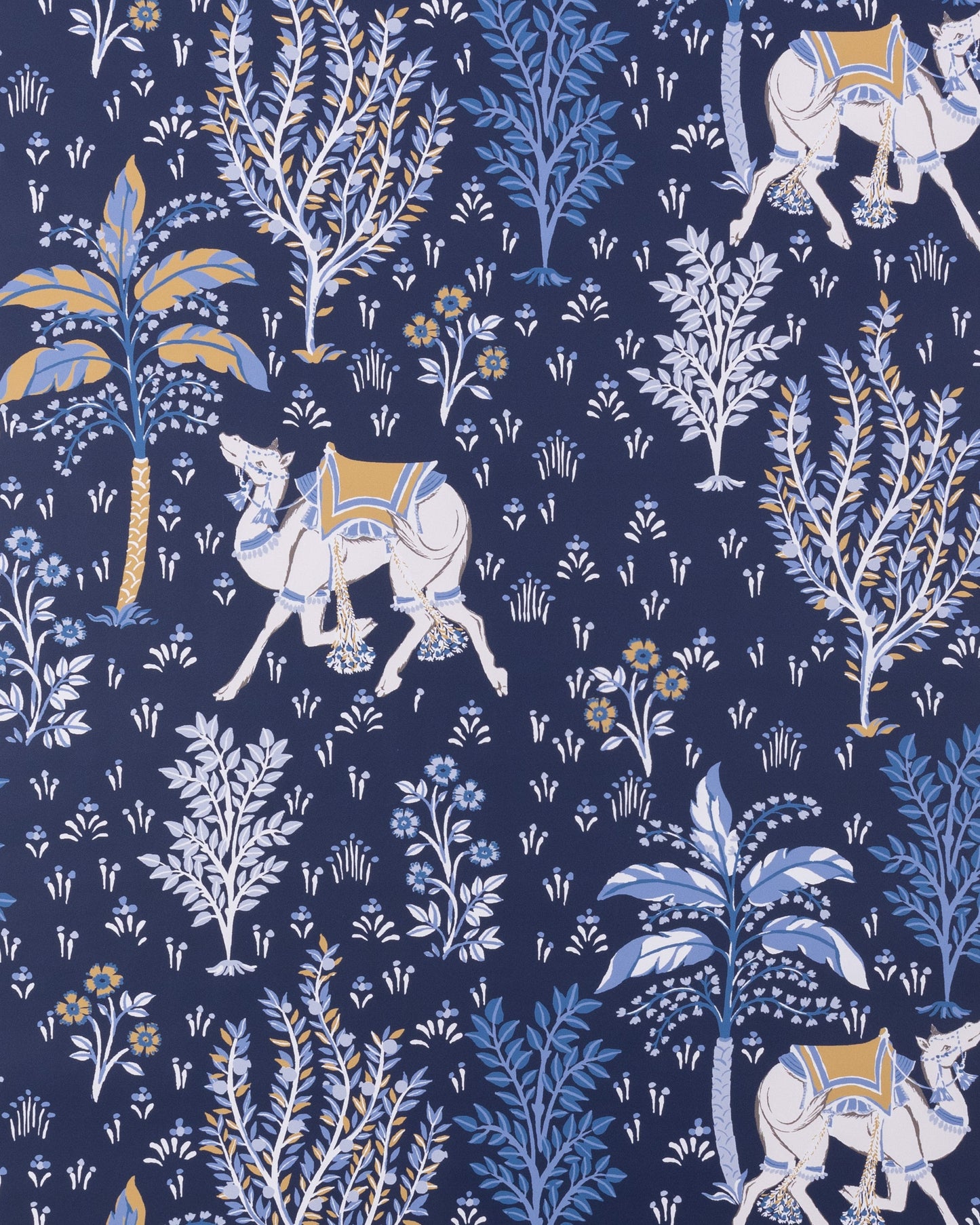 Camel's Courtyard - Peel & Stick Wallpaper - Navy