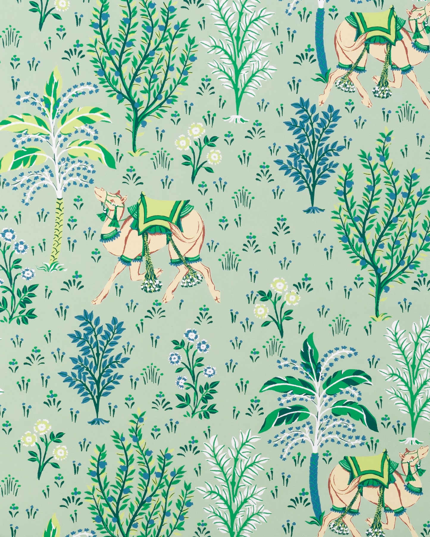 Camel's Courtyard - Peel & Stick Wallpaper - Avocado