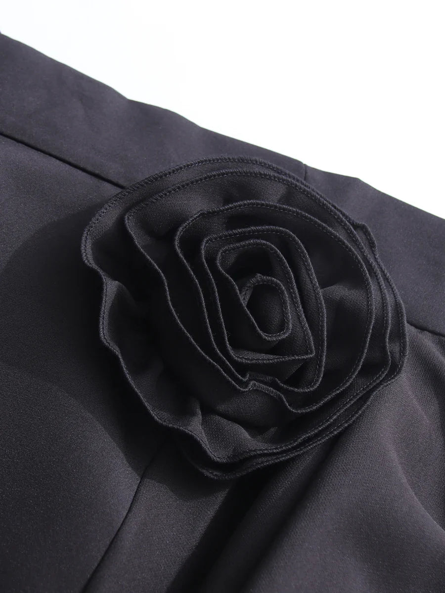 Floral Pleated Basque Waist Skirt