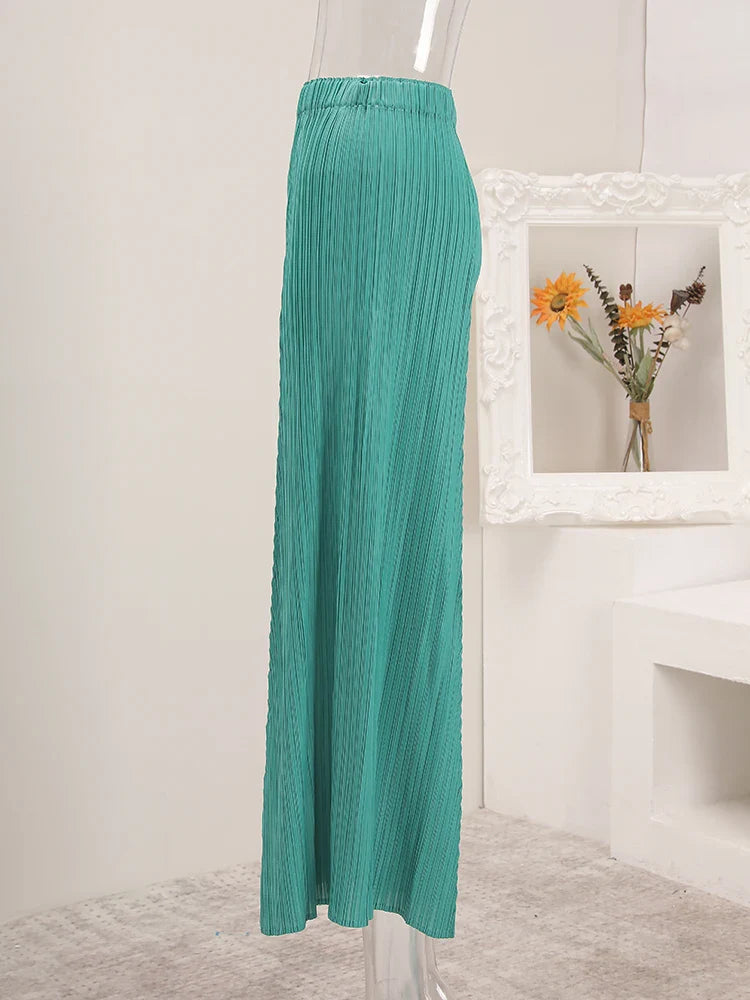 Truly Plisse Wide-Leg Pants