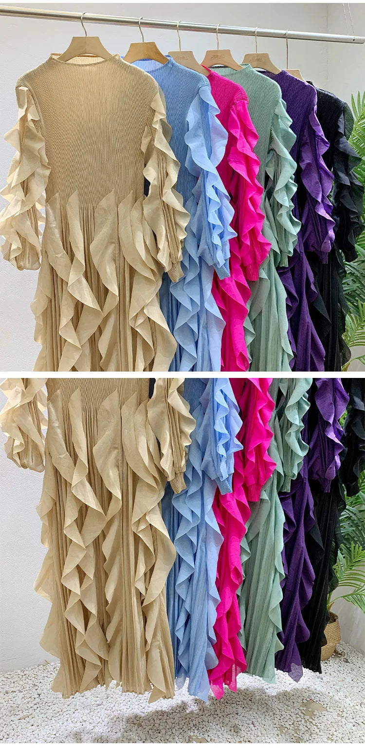 Truly Plissé Ruffle Dress
