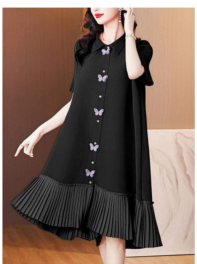 Flowy Pleated Butterfly Dress