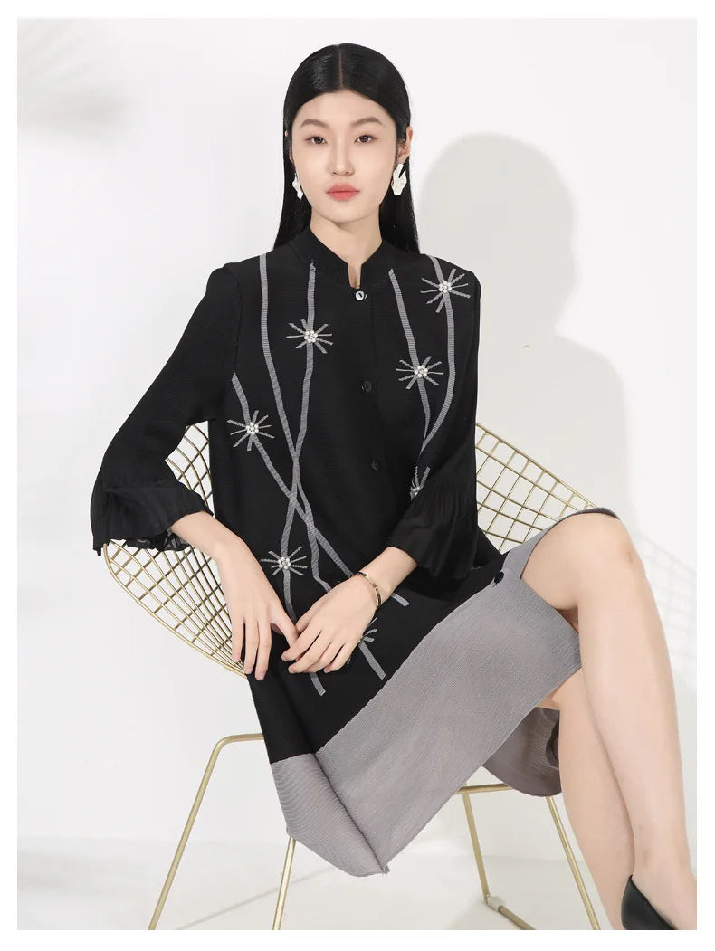 Luxury Pleated Blouse Dress | Contemporary Style