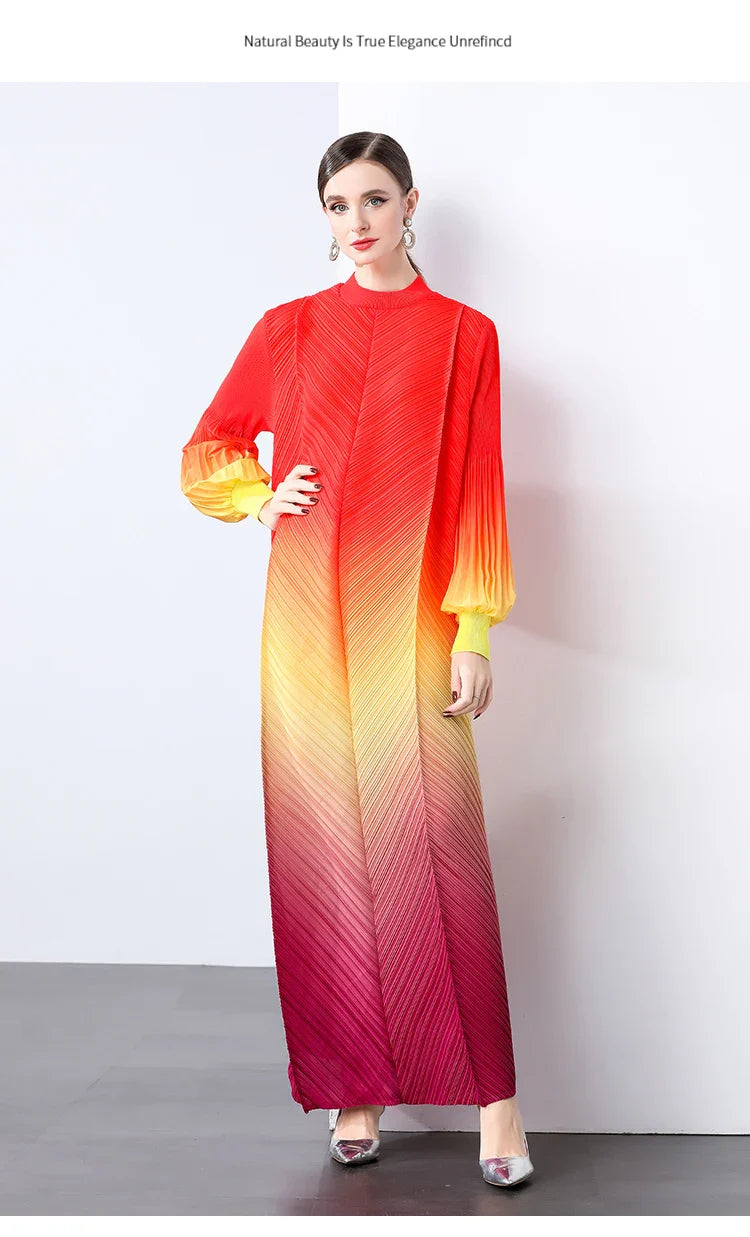 Oversized Plissé Pleated Dress