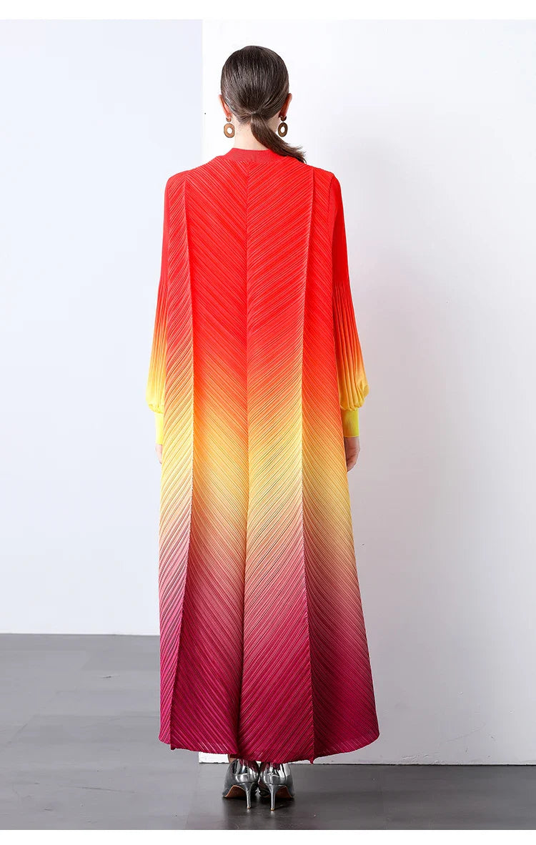 Oversized Plissé Pleated Dress