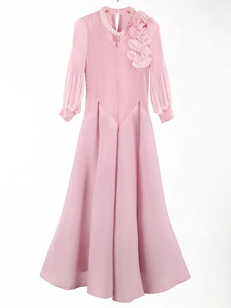 Luxury Pleat Floral Formal Dress
