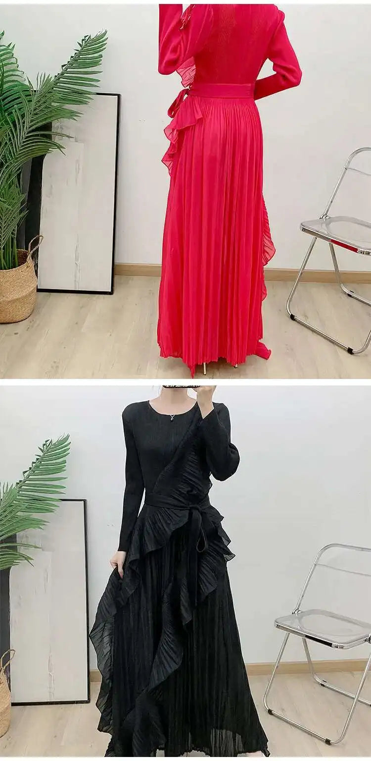 Luxury Plissé Waterfall Dress