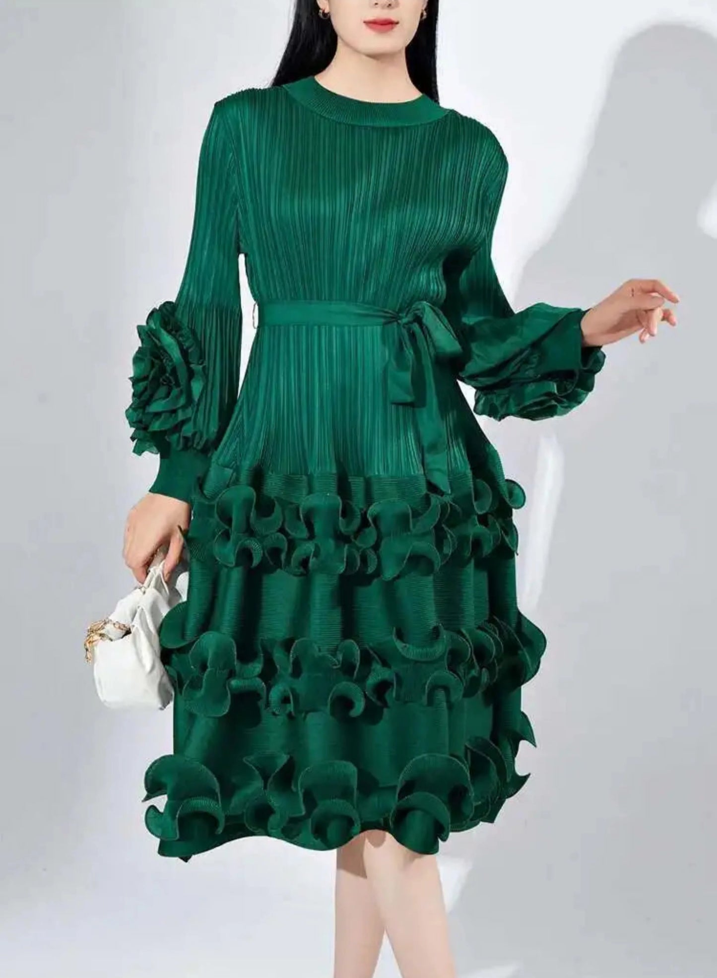 Luxury Plissé Pleated Cocktail Dress
