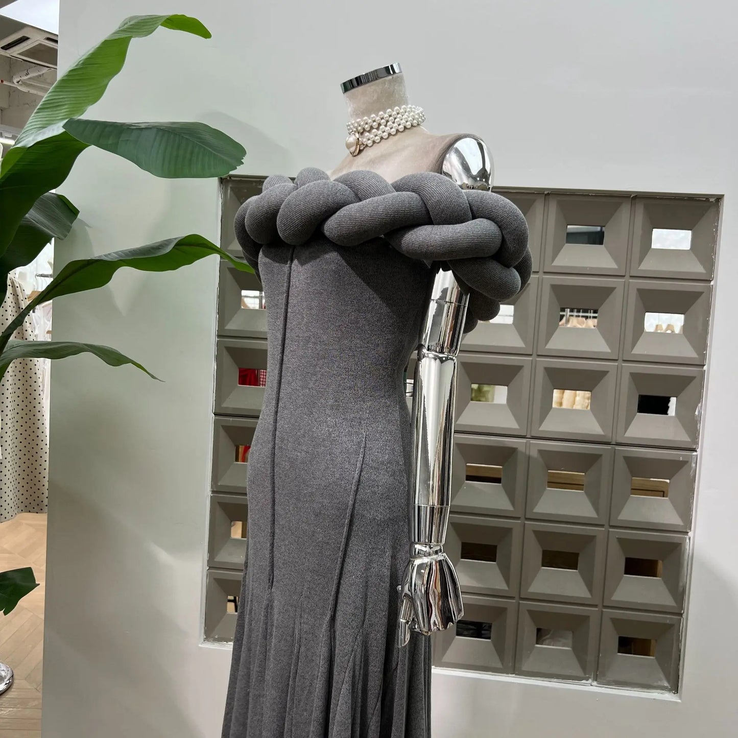 Luxury Braided Off-Shoulder Dress
