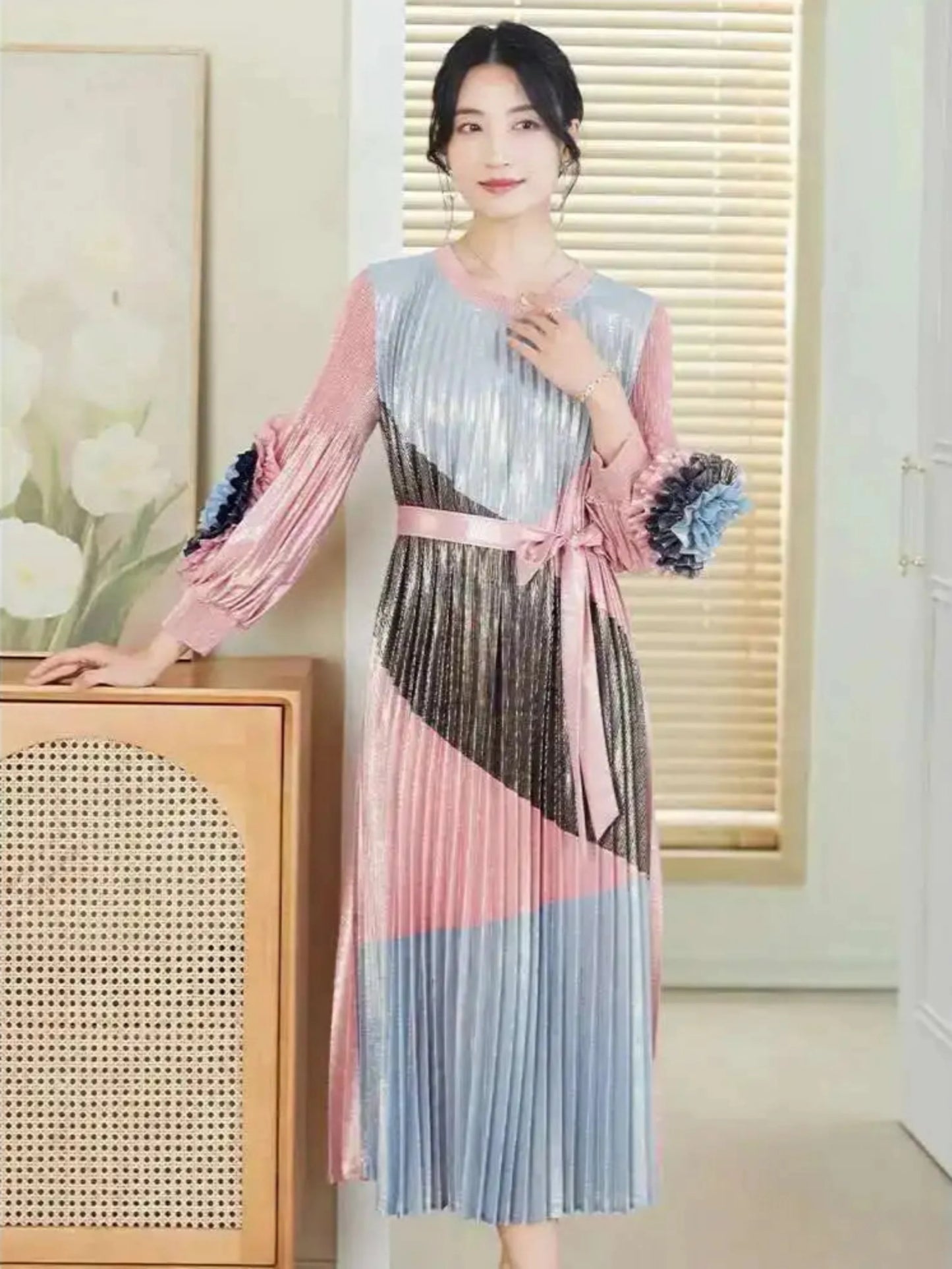 Japanese Plissé 3D Ruffle Dress