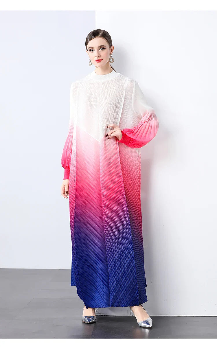Oversized Plissé Pleated Dress