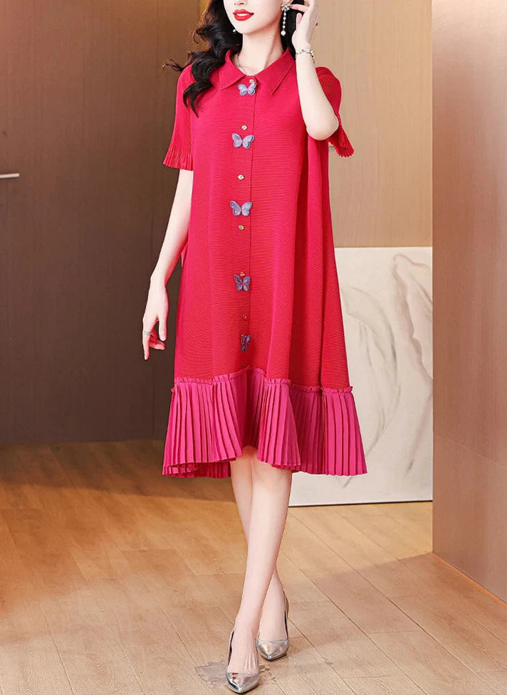 Flowy Pleated Butterfly Dress