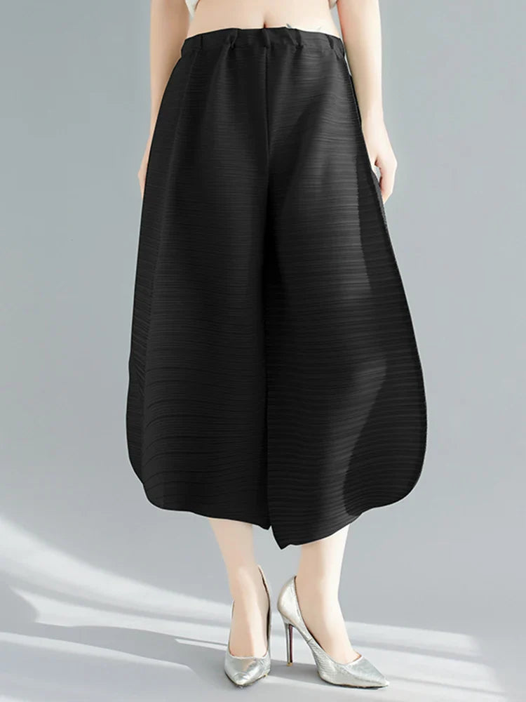 Luxe Japanese Plissé Pull On Trouser