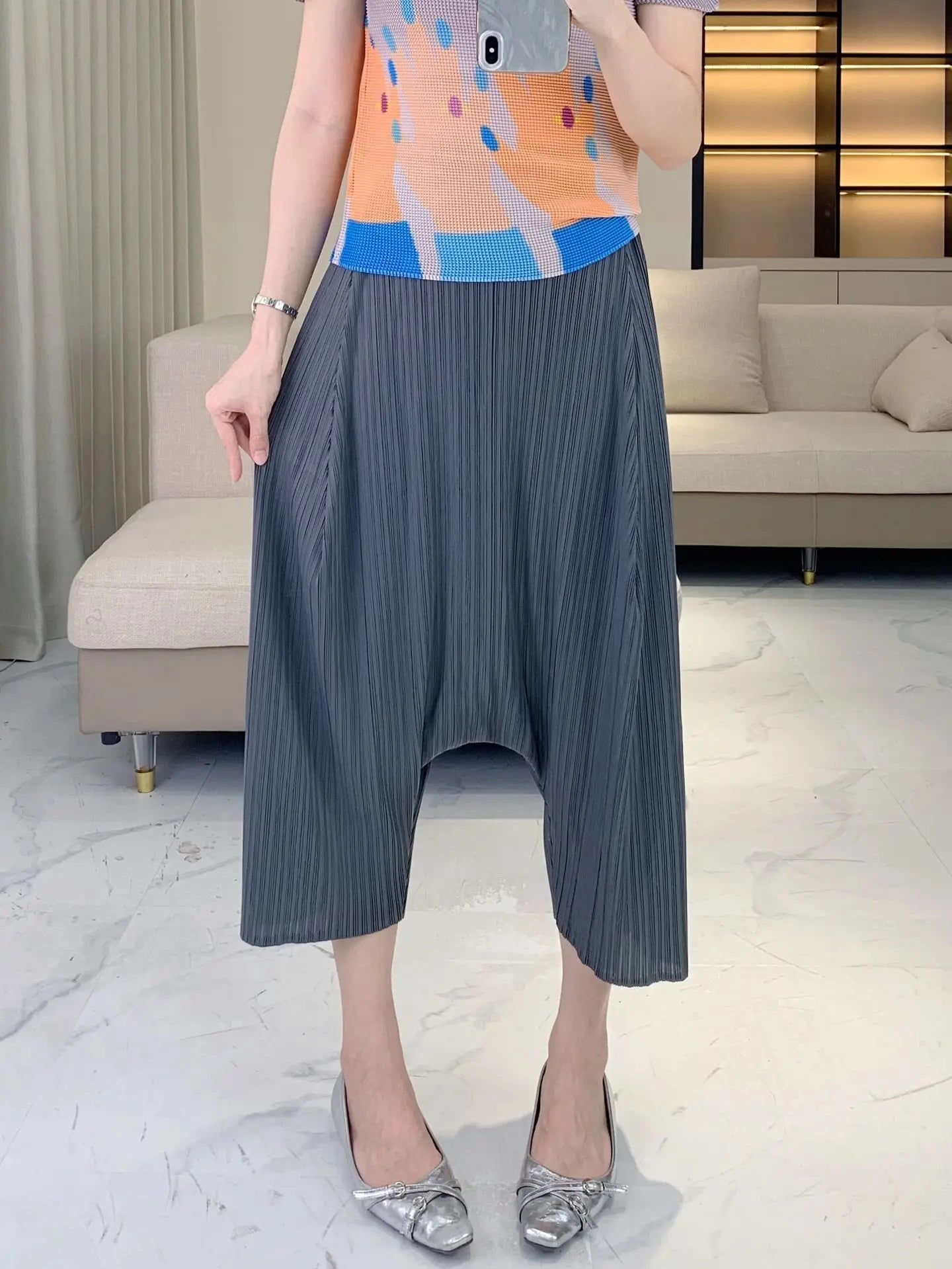 Plissé Japanese Harem Pants