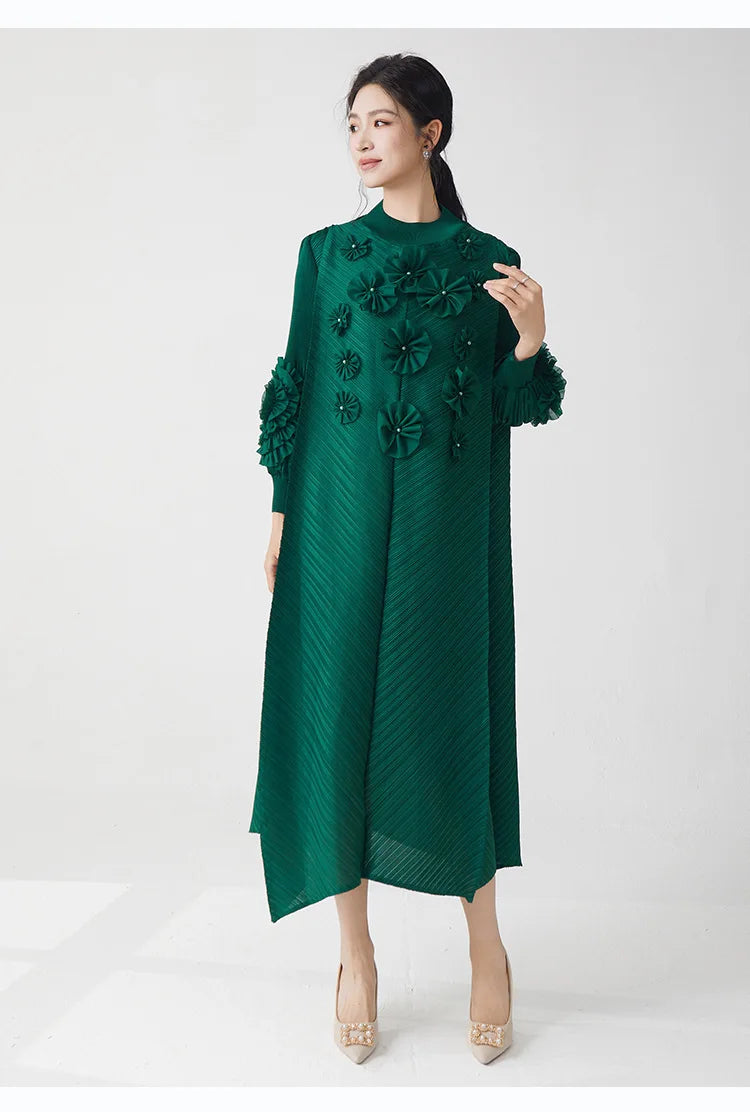 Floral Pleated Midi Dress