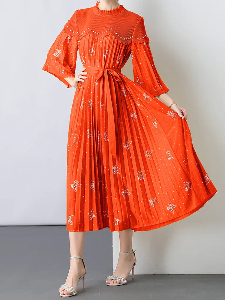 Modest Plissé Sequin Dress