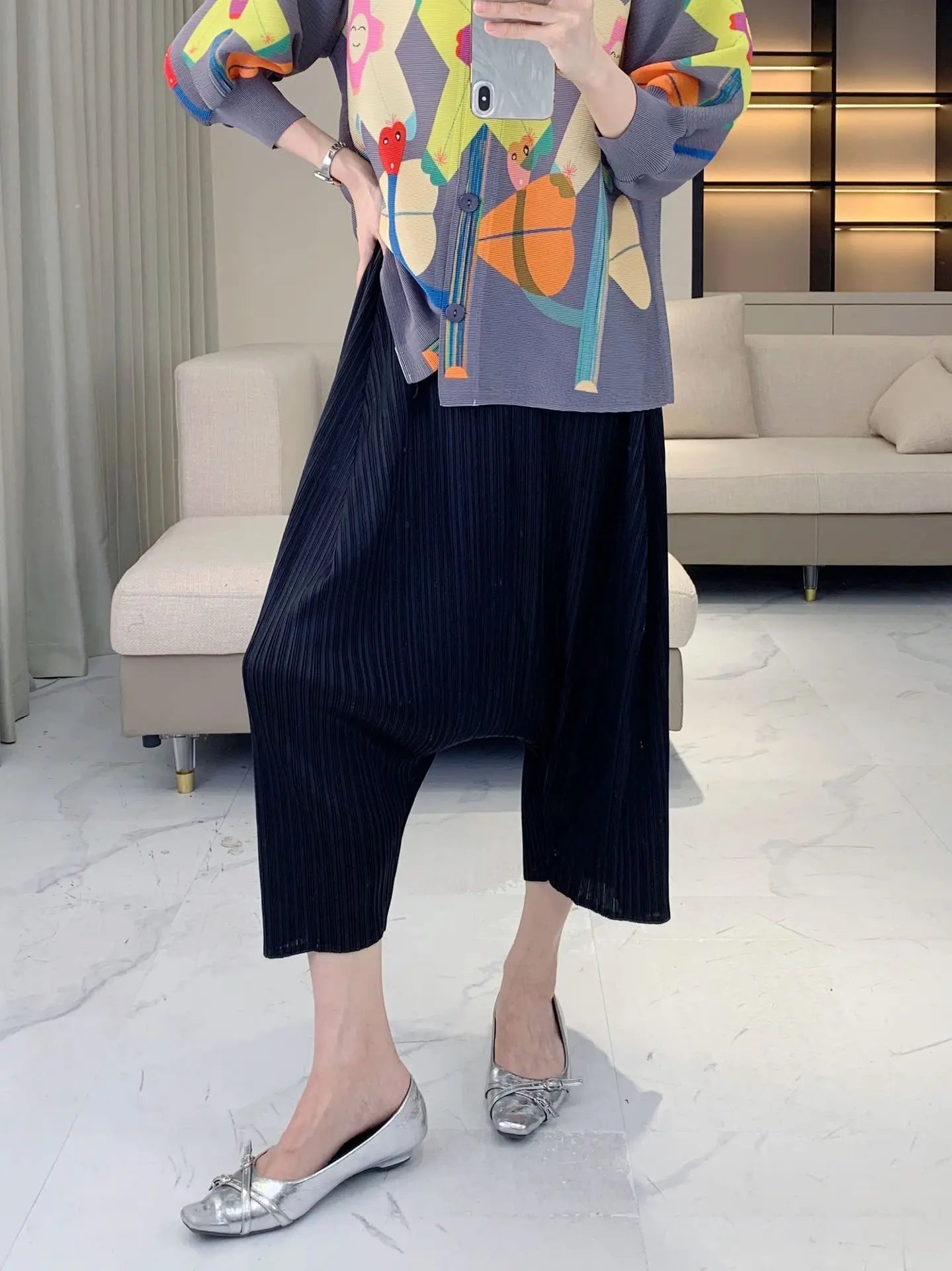 Plissé Japanese Harem Pants