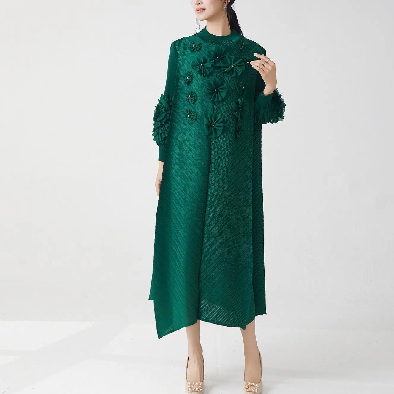Floral Pleated Midi Dress