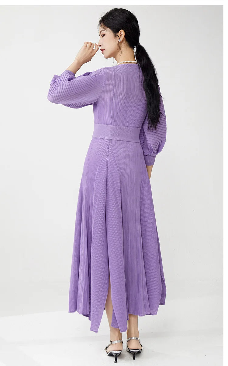 Truly Plissé Ruffle Midi Dress