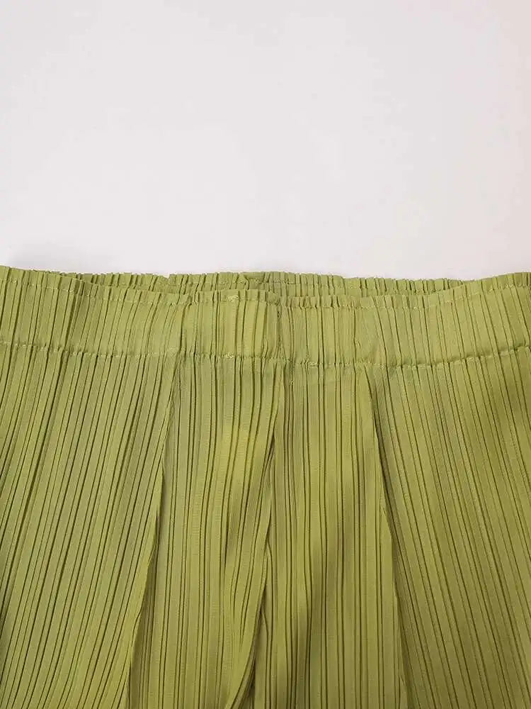 Luxe Wide-Leg Plisse Pants