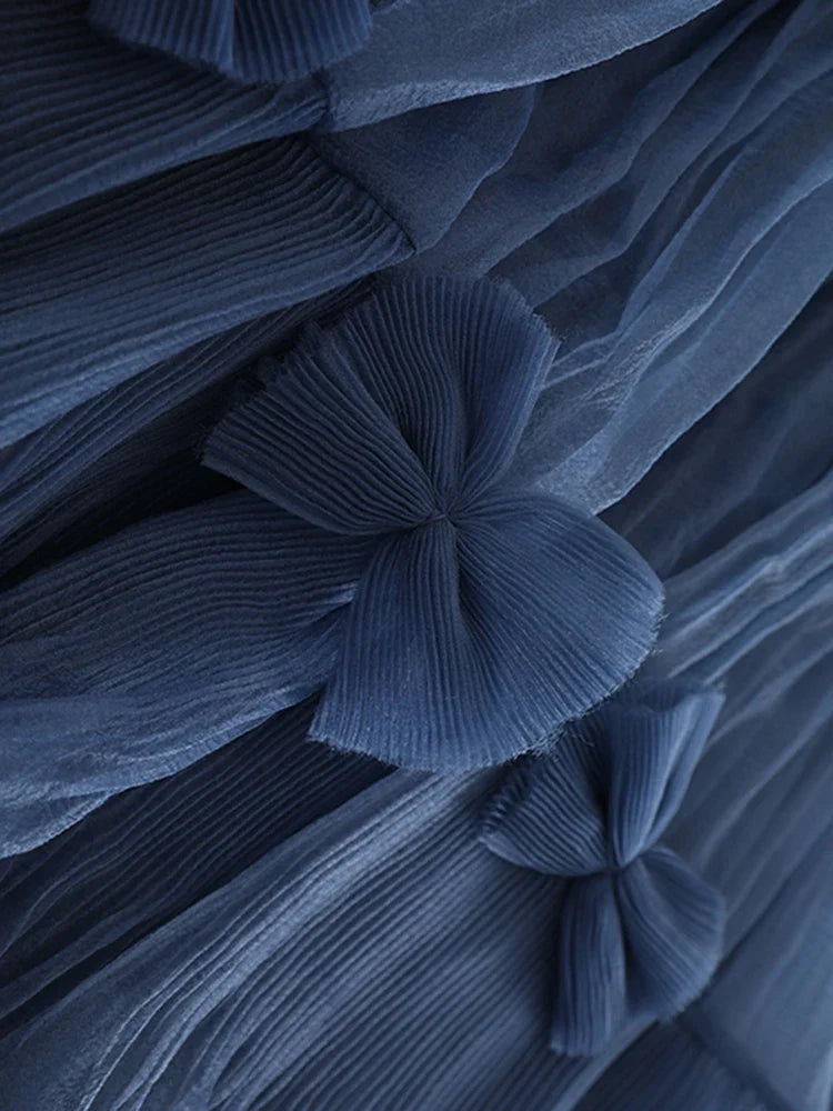 Luxe Pleated Tulle Midi Skirt