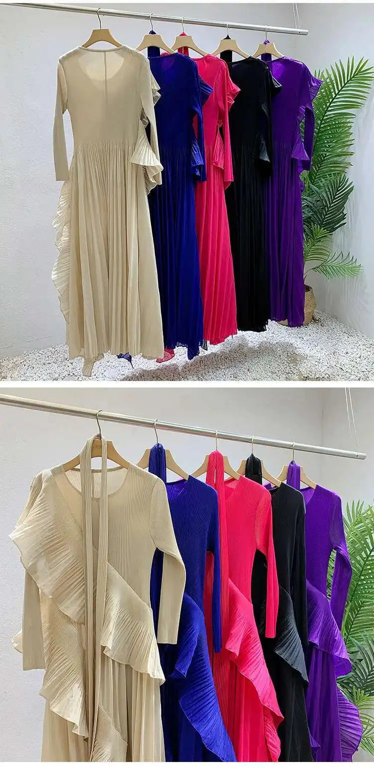 Luxury Plissé Waterfall Dress
