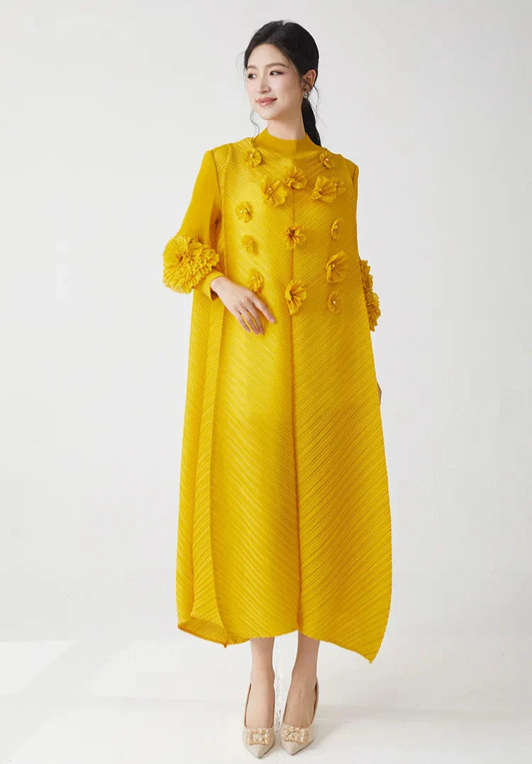 Floral Pleated Midi Dress