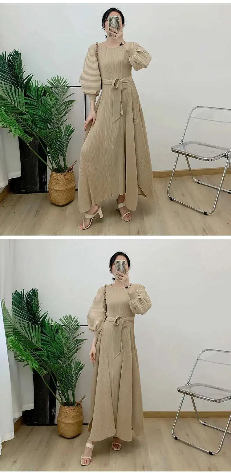 Truly Pleated Loose Long Dress