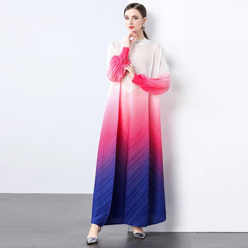 Oversized Plissé Pleated Dress