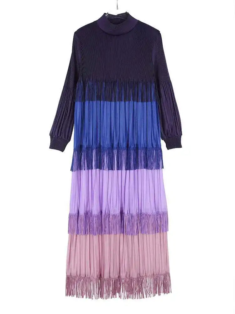 Luxury Pleated Fringe Dress