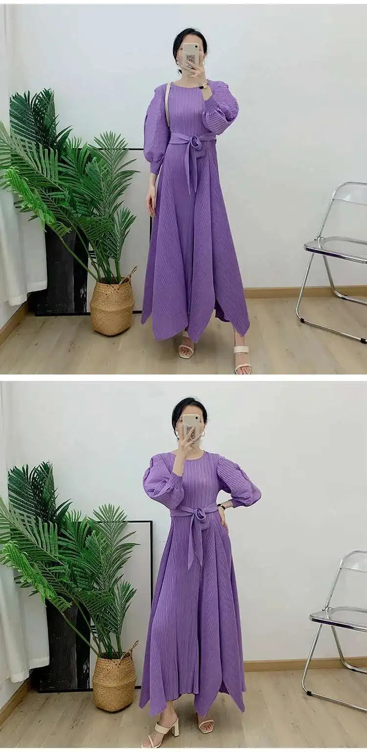 Truly Pleated Loose Long Dress