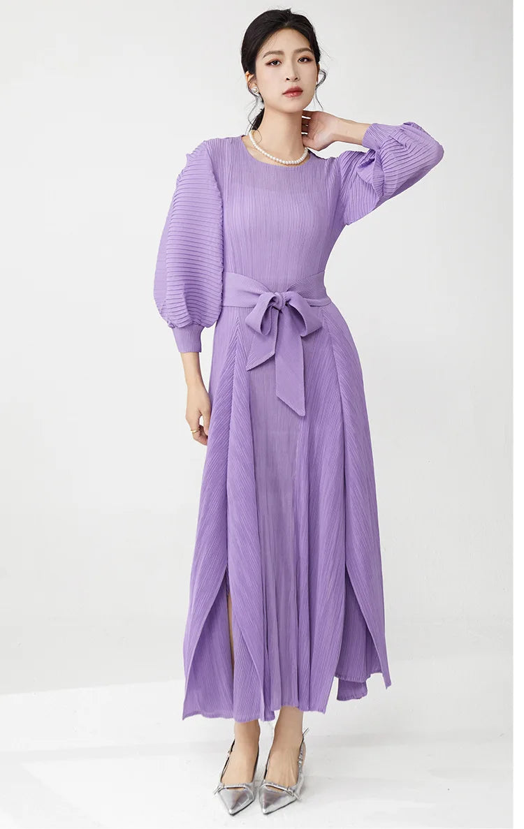 Truly Plissé Ruffle Midi Dress