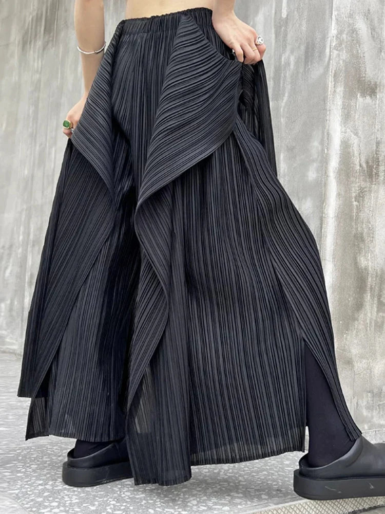 Luxury Pleated Wide Leg Trousers
