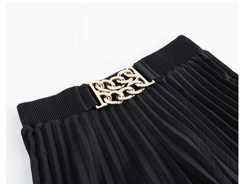 Luxe Pleated Wide-Leg Culottes