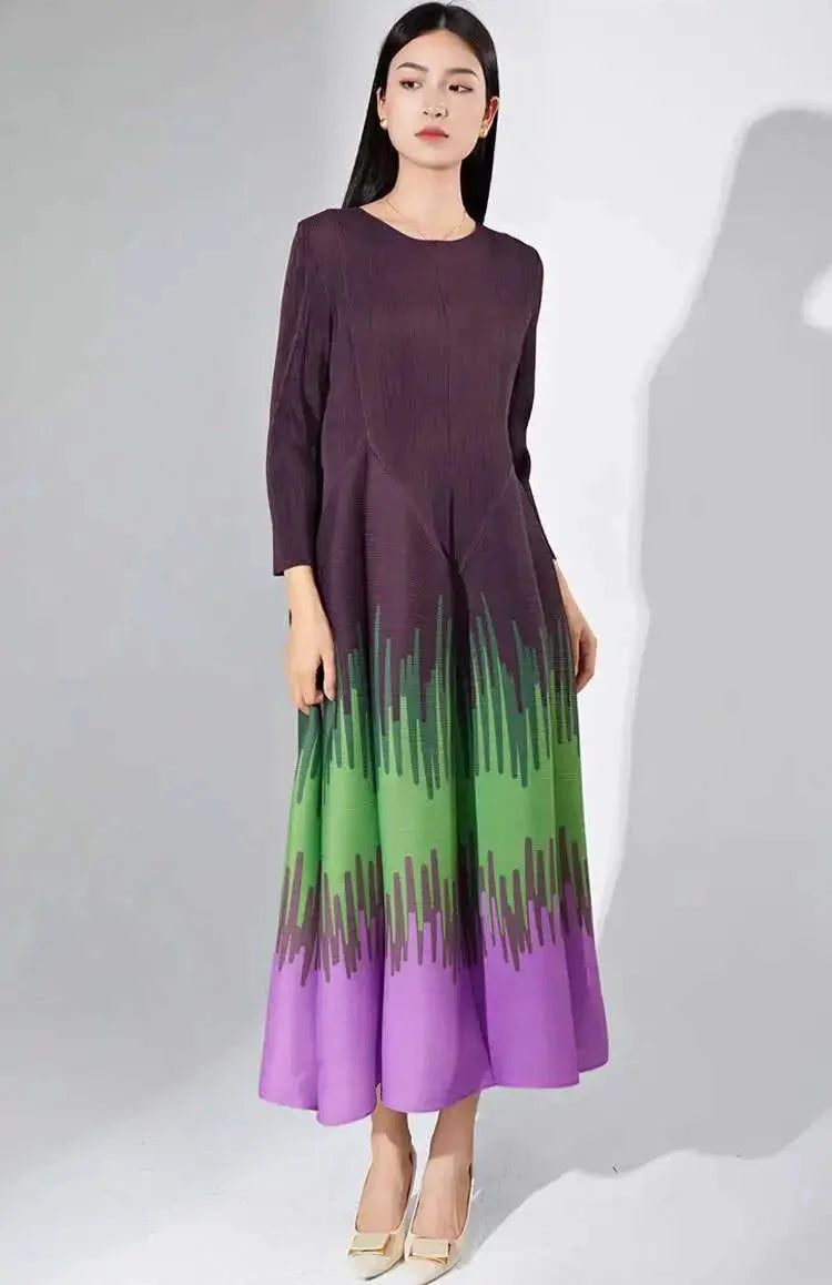 Luxury Pleated 3/4 Sleeve Dress
